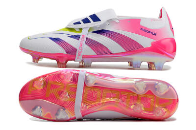 Adidas Predator Accuracy+ Laceless FG Football Boots - White/Pink/Purple