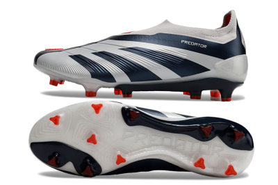 Adidas Predator Accuracy+ Laceless FG Football Boots - Silver/Blue/Red