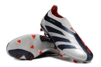 Adidas Predator Accuracy+ Laceless FG Football Boots - Silver/Blue/Red