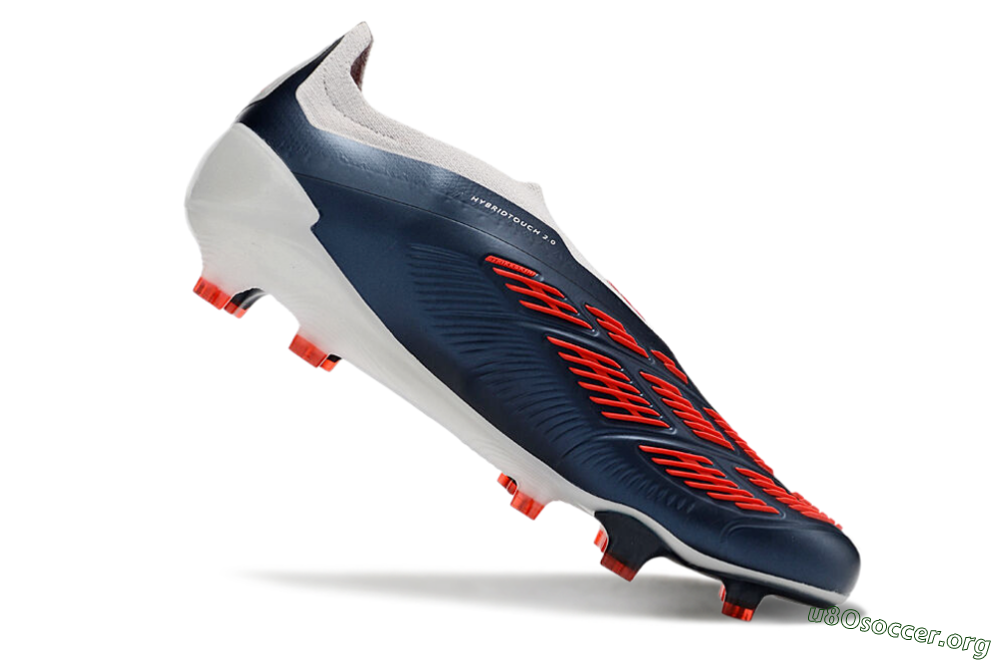 Adidas Predator Accuracy+ Laceless FG Football Boots - Silver/Blue/Red 4