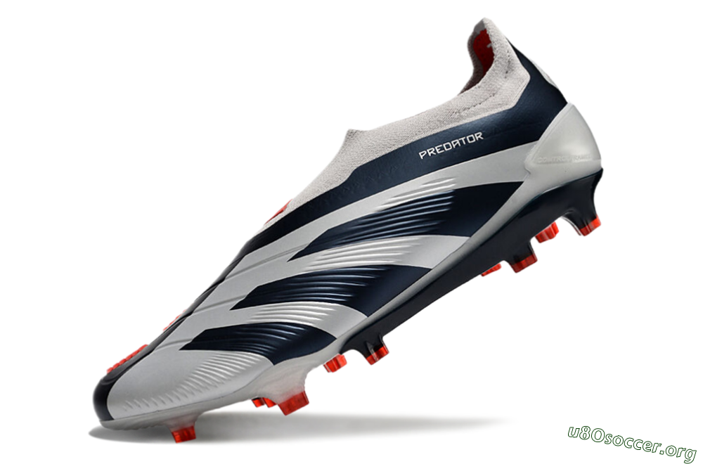 Adidas Predator Accuracy+ Laceless FG Football Boots - Silver/Blue/Red 5
