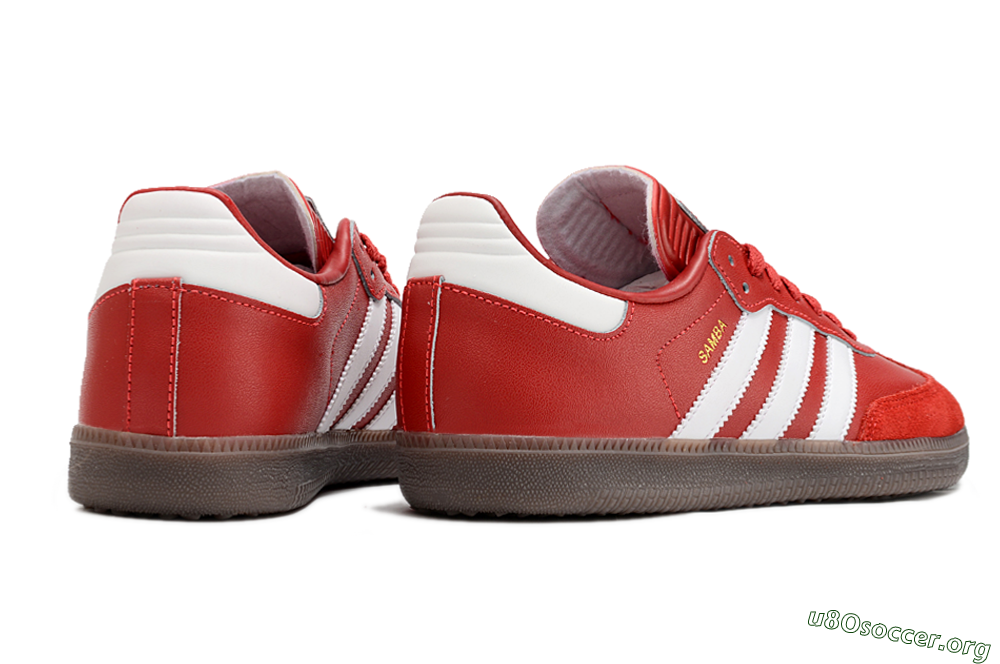 Adidas Samba Messi Indoor TF Football Shoes - Red/White/Brown 6