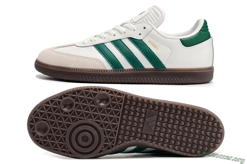 Adidas Samba Messi Indoor TF Football Shoes - Grey/White/Green 1
