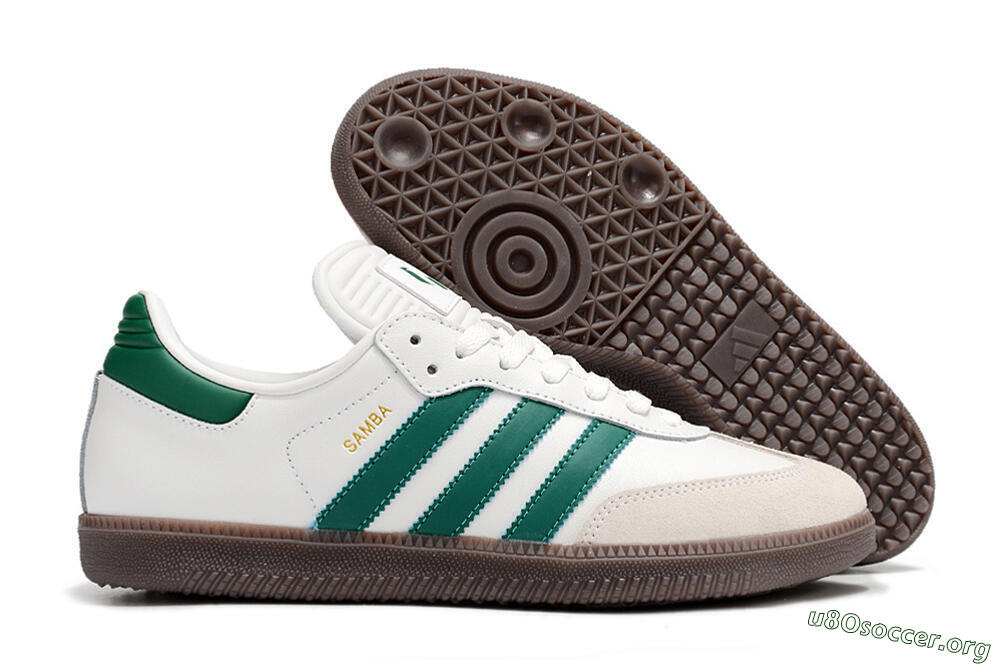 Adidas Samba Messi Indoor TF Football Shoes - Grey/White/Green 2
