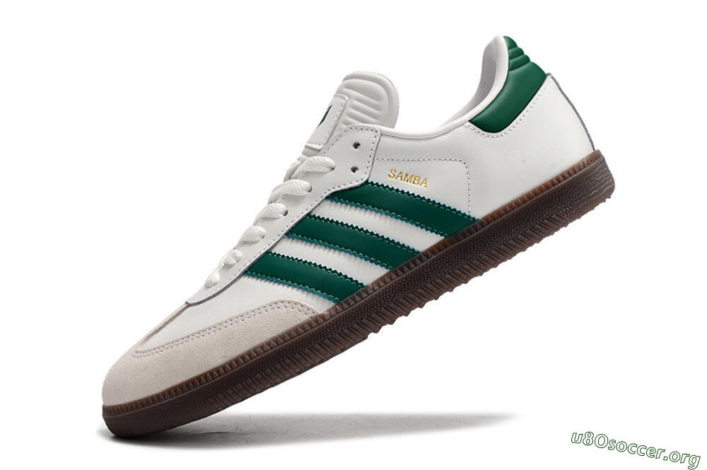 Adidas Samba Messi Indoor TF Football Shoes - Grey/White/Green 5