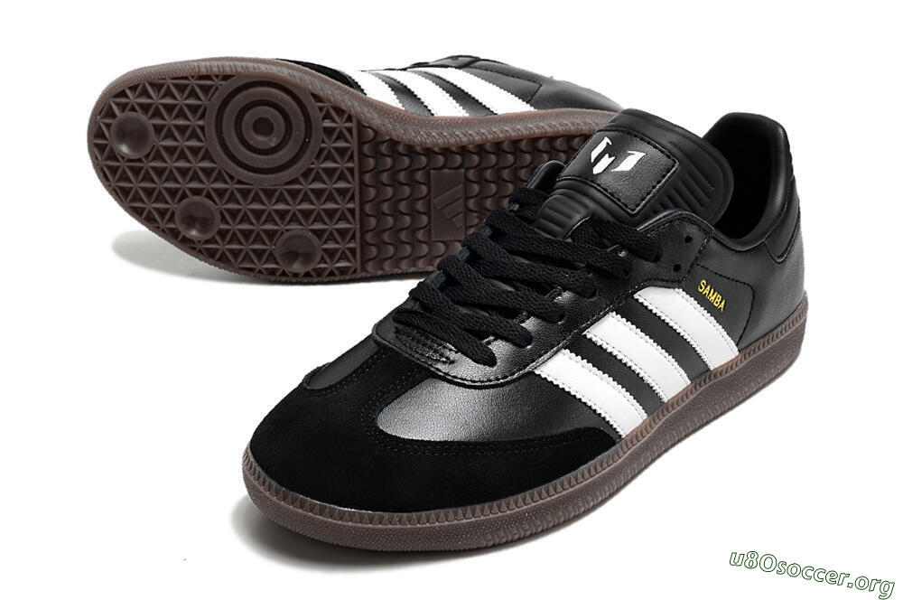 Adidas Samba Messi Indoor TF Football Shoes - Black/White/Brown 0