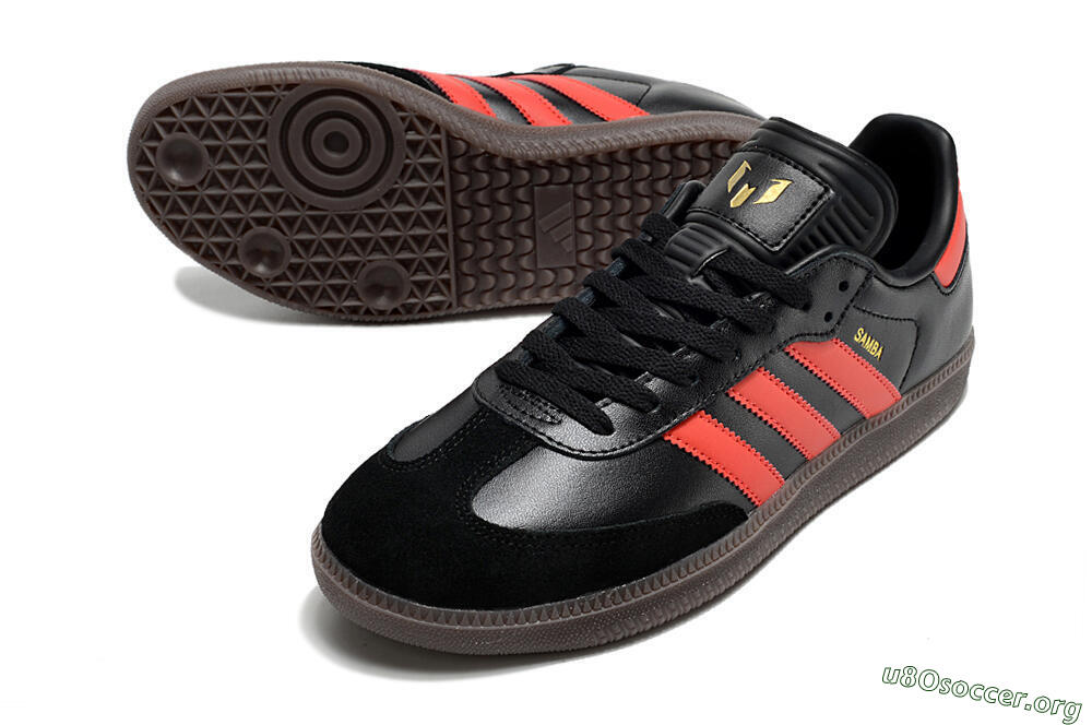 Adidas Samba Messi Indoor TF Football Shoes - Black/Red/Brown 0