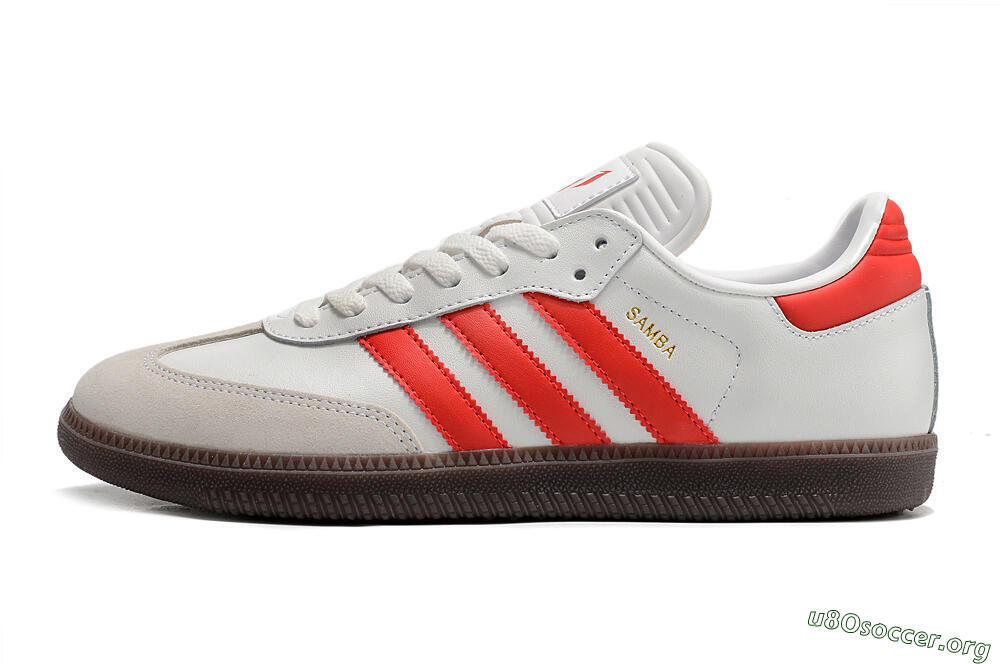 Adidas Samba Messi Indoor TF Football Shoes - Grey/White/Red 3