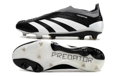 Adidas Predator Accuracy+ Laceless FG Football Boots - Black/White/Grey
