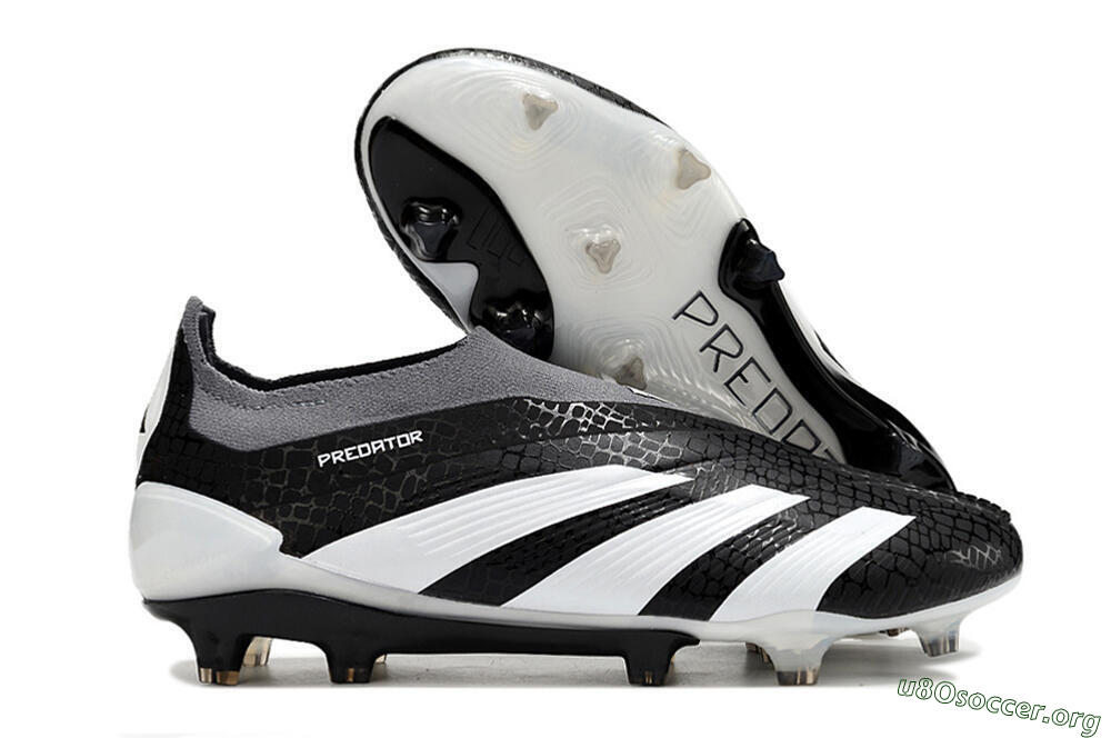 Adidas Predator Accuracy+ Laceless FG Football Boots - Black/White/Grey 2