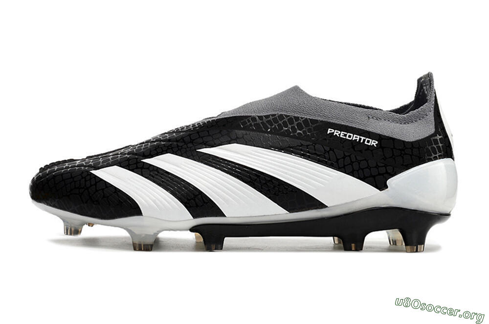 Adidas Predator Accuracy+ Laceless FG Football Boots - Black/White/Grey 3