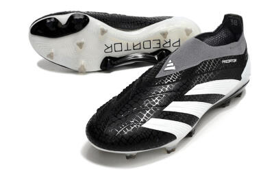 Adidas Predator Accuracy+ Laceless FG Football Boots - Black/White/Grey