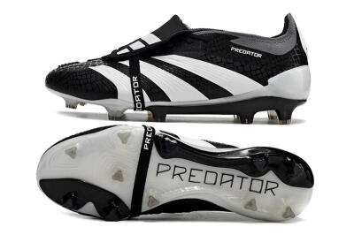 Adidas Predator Elite Foldover Tongue FG Football Boots - Black/White/Grey