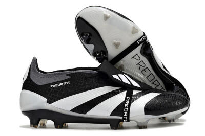 Adidas Predator Elite Foldover Tongue FG Football Boots - Black/White/Grey