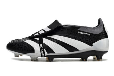 Adidas Predator Elite Foldover Tongue FG Football Boots - Black/White/Grey