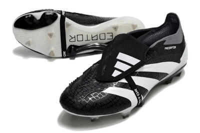 Adidas Predator Elite Foldover Tongue FG Football Boots - Black/White/Grey
