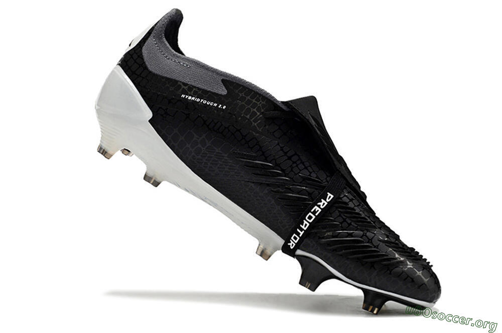 Adidas Predator Elite Foldover Tongue FG Football Boots - Black/White/Grey 4