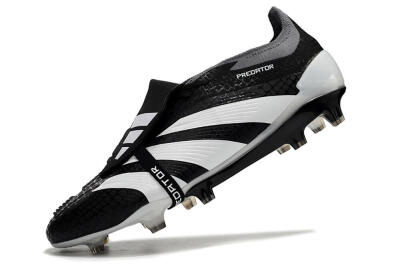 Adidas Predator Elite Foldover Tongue FG Football Boots - Black/White/Grey