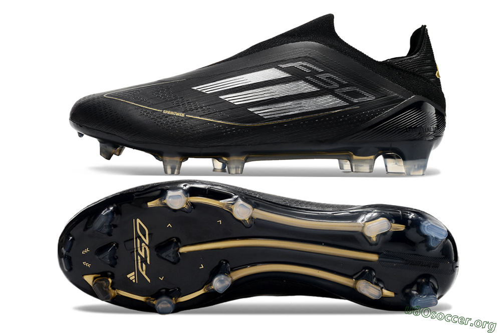 Adidas F50 Adizero FG Football Boots - Black/Silver/Gold 1
