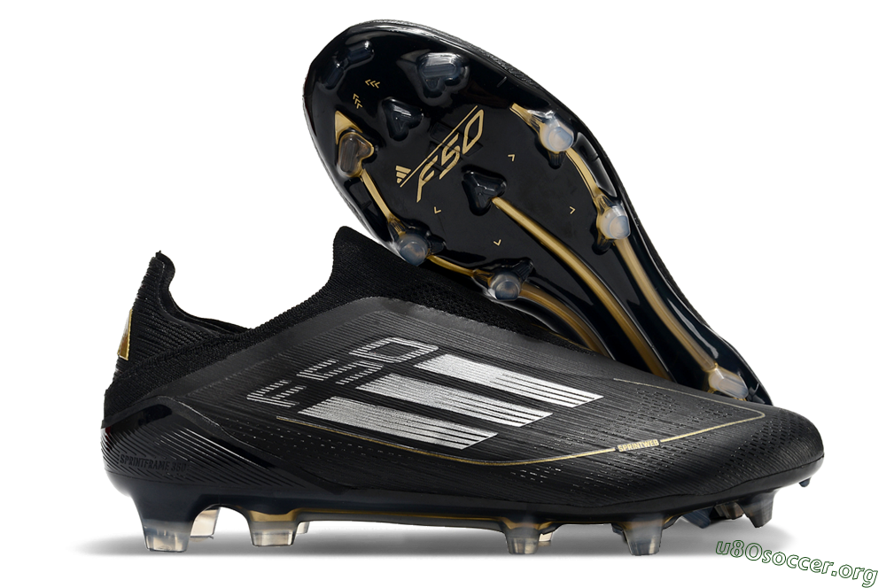 Adidas F50 Adizero FG Football Boots - Black/Silver/Gold 2