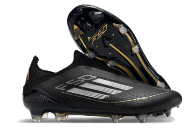 Adidas F50 Adizero FG Football Boots - Black/Silver/Gold