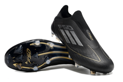 Adidas F50 Adizero FG Football Boots - Black/Silver/Gold