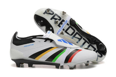 Adidas Predator Elite Foldover Tongue FG Football Boots - White/Rainbow