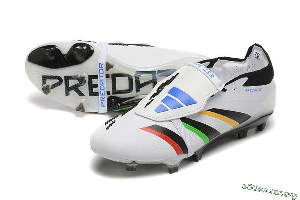Adidas Predator Elite Foldover Tongue FG Football Boots - White/Rainbow 0