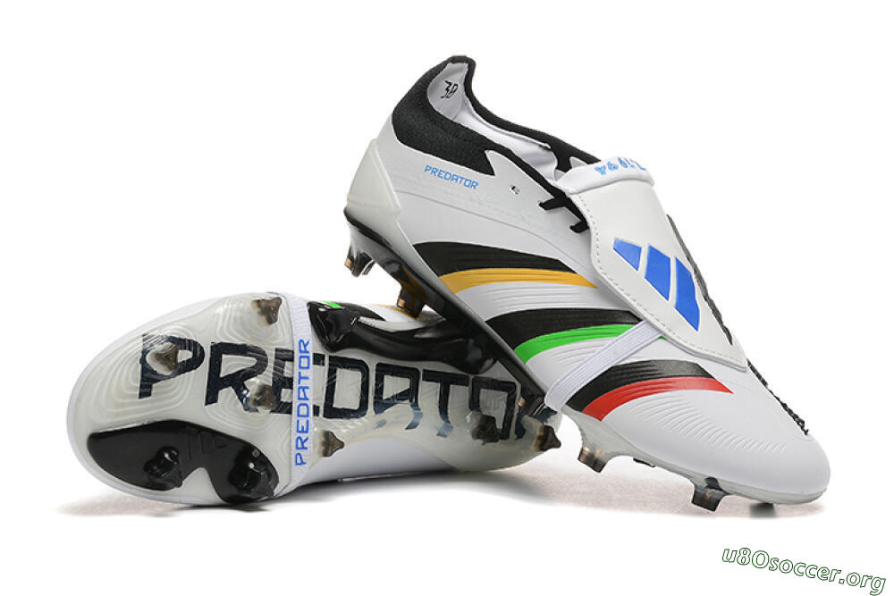 Adidas Predator Elite Foldover Tongue FG Football Boots - White/Rainbow 4