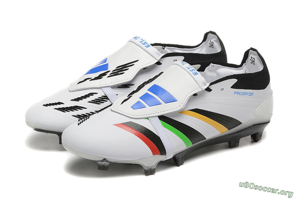 Adidas Predator Elite Foldover Tongue FG Football Boots - White/Rainbow 5