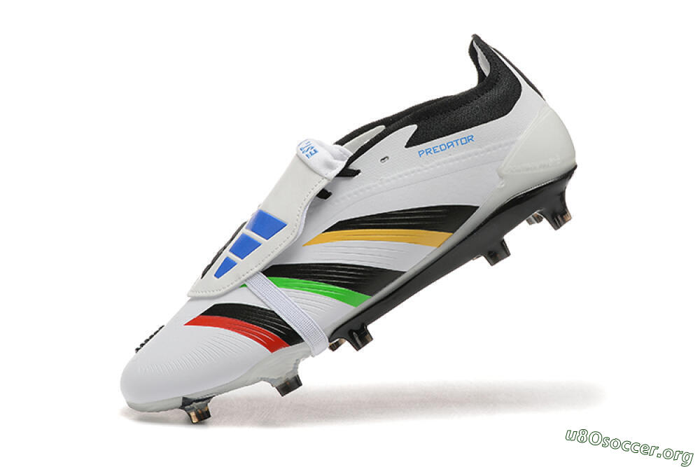 Adidas Predator Elite Foldover Tongue FG Football Boots - White/Rainbow 8