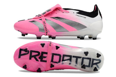 Adidas Predator Elite Foldover Tongue FG Football Boots - Pink/Grey/White