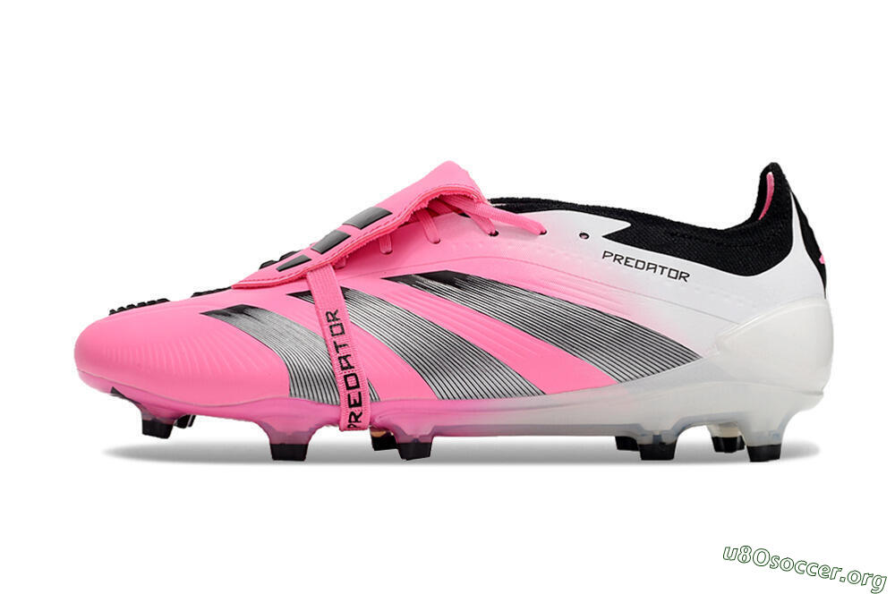 Adidas Predator Elite Foldover Tongue FG Football Boots - Pink/Grey/White 3