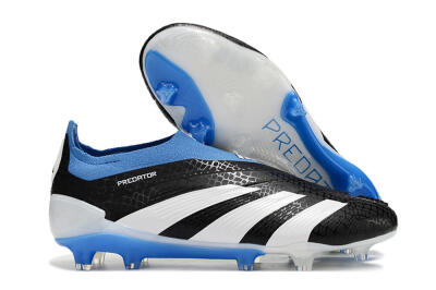 Adidas Predator Accuracy+ Laceless FG Football Boots - Black/White/Blue