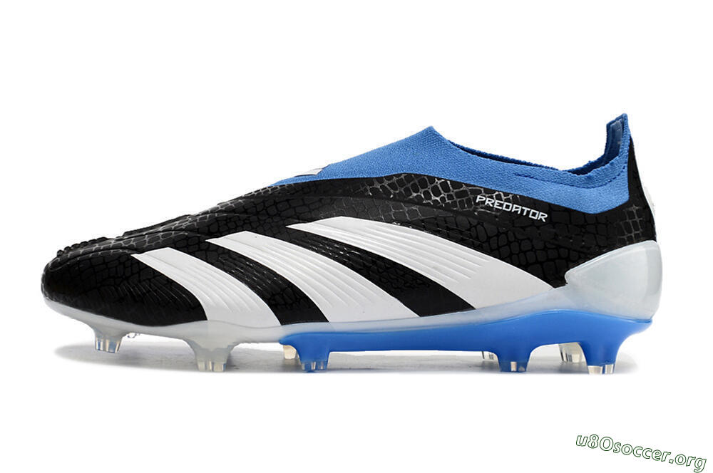 Adidas Predator Accuracy+ Laceless FG Football Boots - Black/White/Blue 3