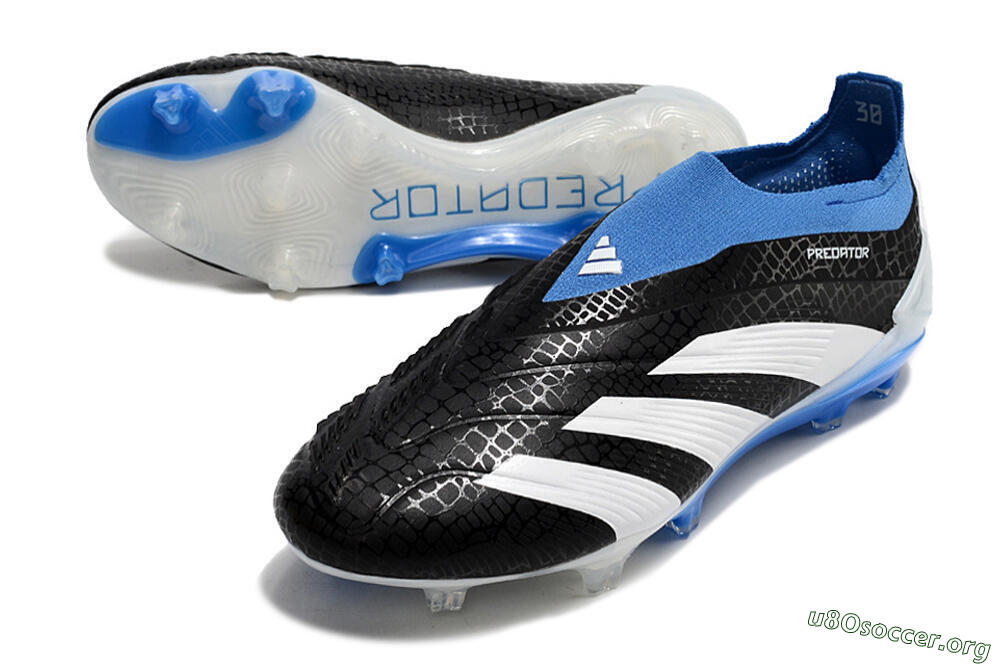 Adidas Predator Accuracy+ Laceless FG Football Boots - Black/White/Blue 0