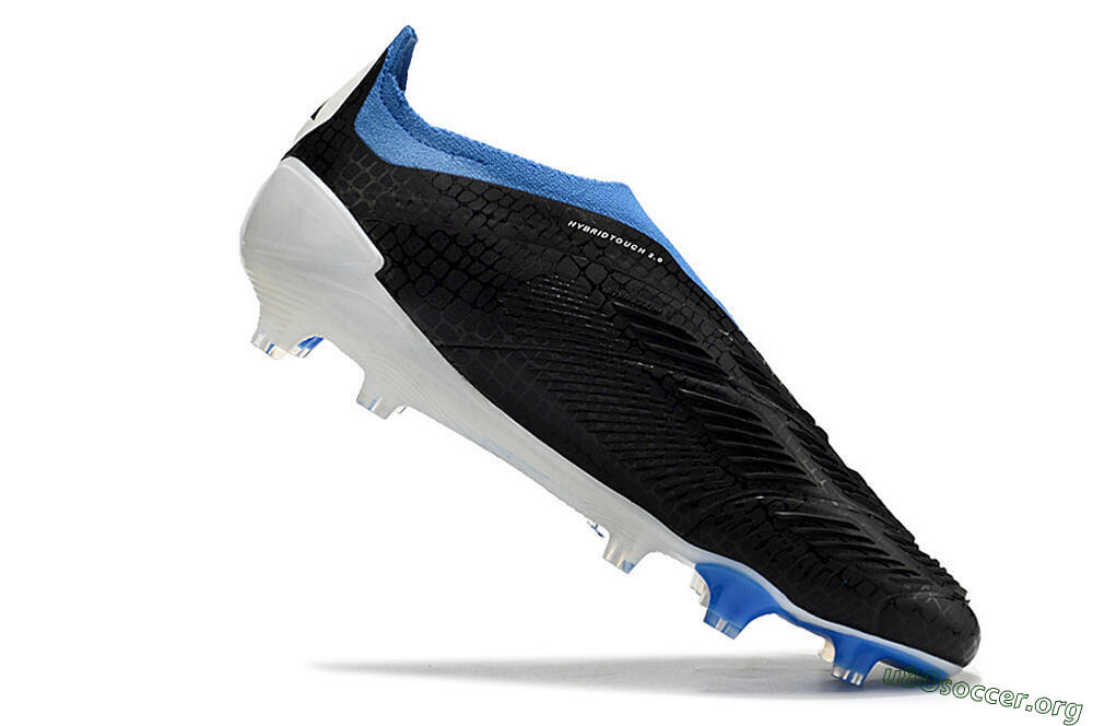 Adidas Predator Accuracy+ Laceless FG Football Boots - Black/White/Blue 4