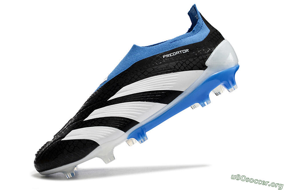 Adidas Predator Accuracy+ Laceless FG Football Boots - Black/White/Blue 5