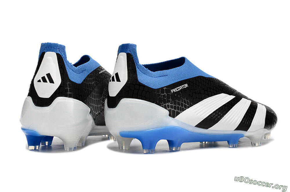 Adidas Predator Accuracy+ Laceless FG Football Boots - Black/White/Blue 6