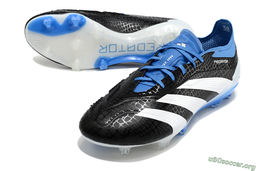 Adidas Predator Accuracy+ FG Football Boots - Black/White/Blue 3
