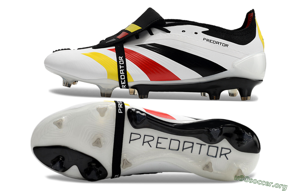 Adidas Predator Elite Foldover Tongue FG Football Boots - White/Black/Red/Yellow 1