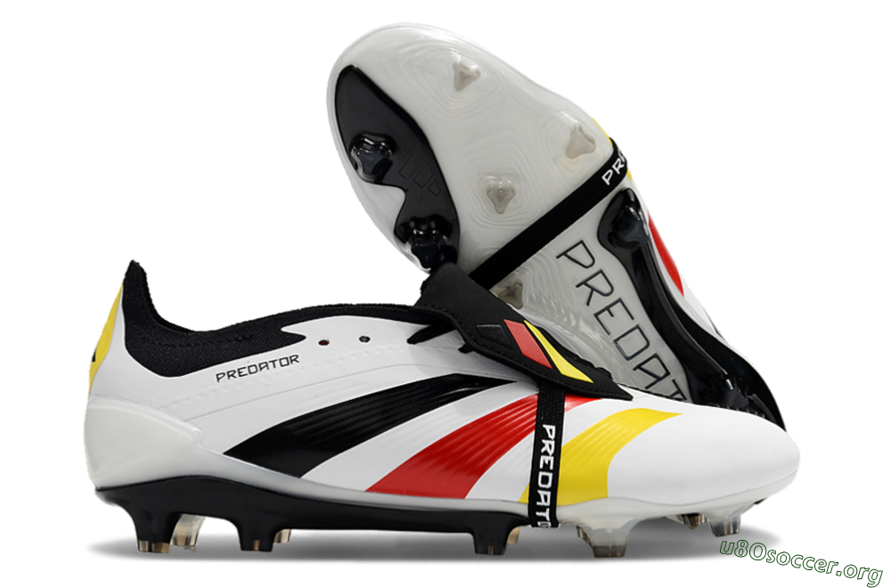 Adidas Predator Elite Foldover Tongue FG Football Boots - White/Black/Red/Yellow 2