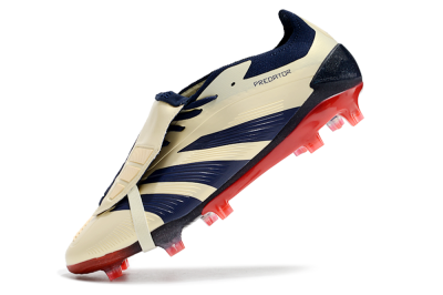 Adidas Predator Elite Foldover Tongue FG Football Boots - Beige/Blue/Black