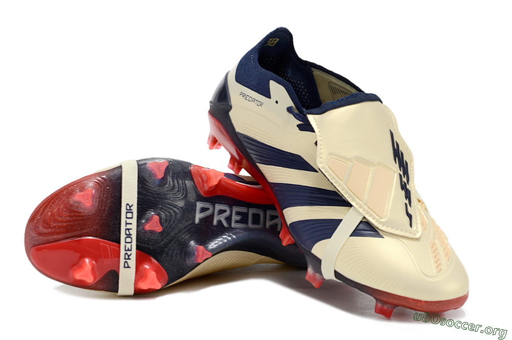 Adidas Predator Elite Foldover Tongue FG Football Boots - Beige/Blue/Black 0
