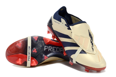 Adidas Predator Elite Foldover Tongue FG Football Boots - Beige/Blue/Black
