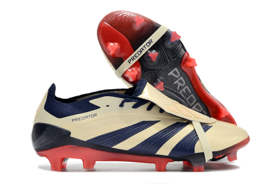 Adidas Predator Elite Foldover Tongue FG Football Boots - Beige/Blue/Black