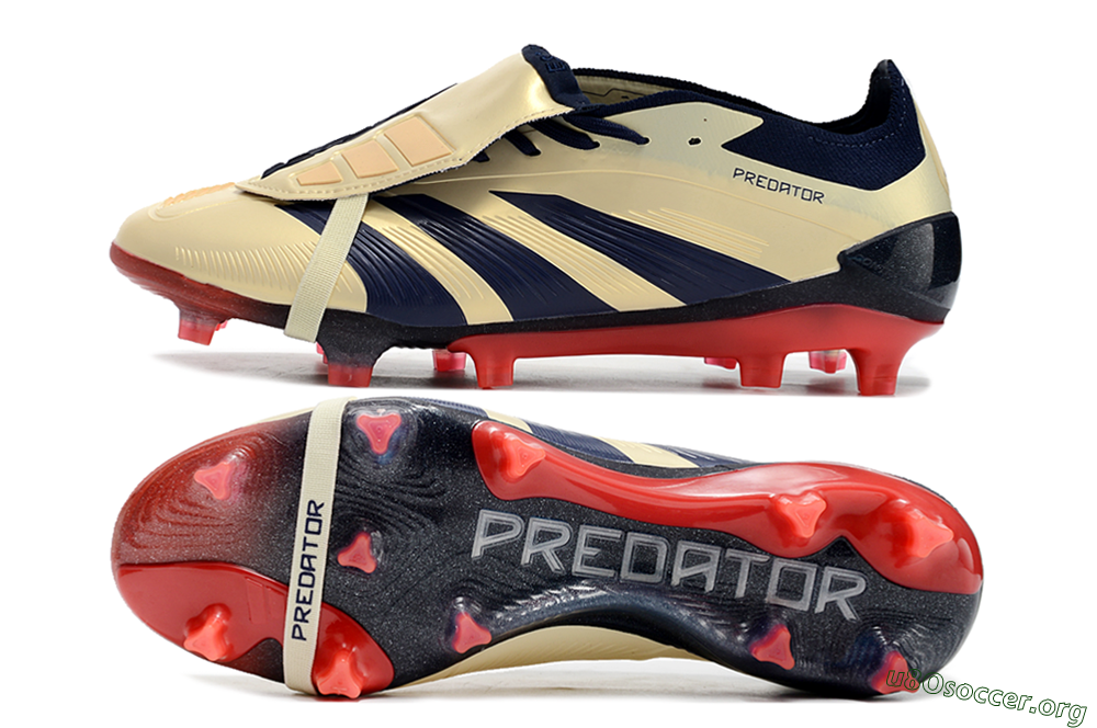 Adidas Predator Elite Foldover Tongue FG Football Boots - Beige/Blue/Black 1