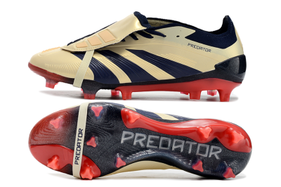 Adidas Predator Elite Foldover Tongue FG Football Boots - Beige/Blue/Black