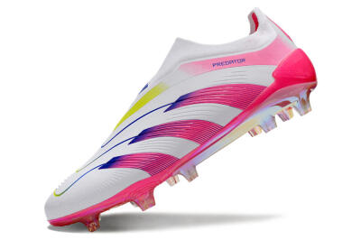Adidas Predator Accuracy+ Laceless FG Football Boots - White/Pink/Blue/Yellow