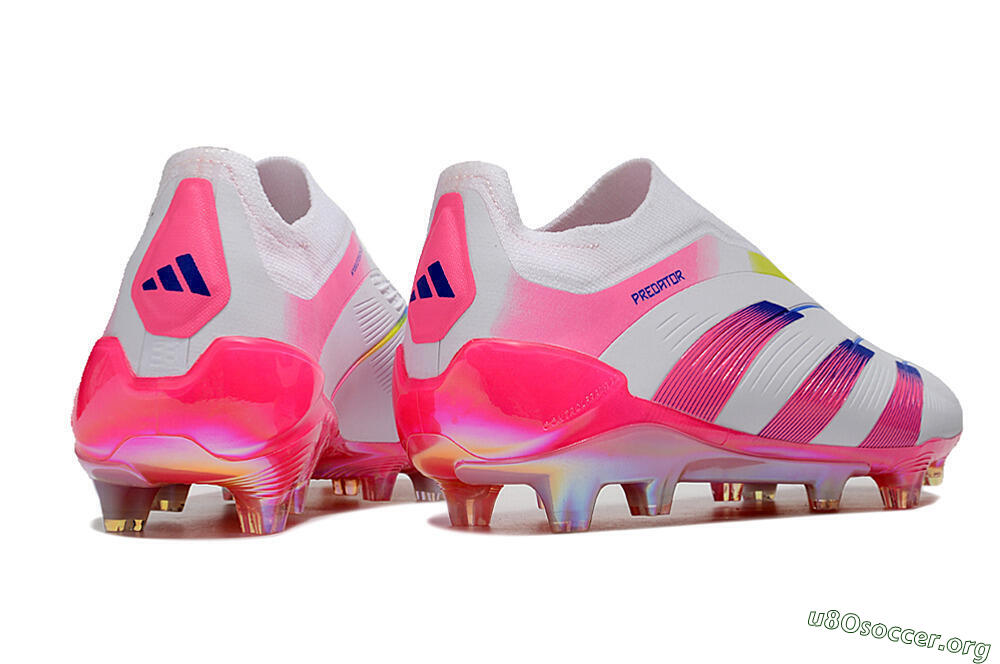 Adidas Predator Accuracy+ Laceless FG Football Boots - White/Pink/Blue/Yellow 6